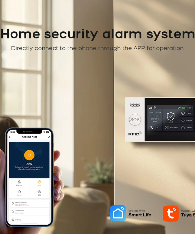 2G GSM Tuya Wireless Home WIFI Home Security with Motion Detector Sensor Burglar Alarm System APP Control Support Alexa