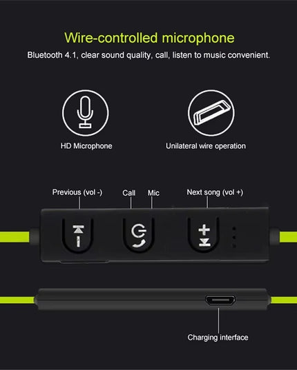 SportHeadset -Wireless Bluetooth Headphones Stereo Hook Headset Earphone for All Smart Phones