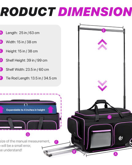 Large-Capacity Multi-use Closet Style Carry-On Luggage Bag with clothes hanger stand 