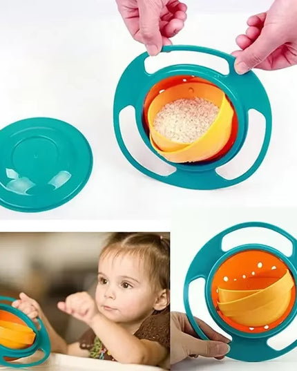 Anti spill rotary balance, kids eating bowl 