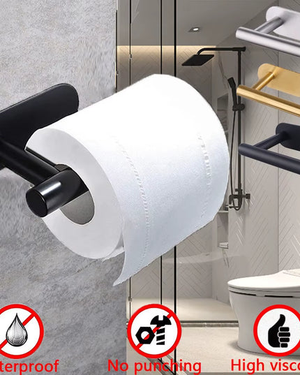Adhesive & sturdy multi use Holder handle for Kitchen Roll & napkins / Towel holder / Toilet tissue holder -33.5cm handle