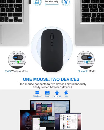 Silent Bluetooth wireless mouse for Computer / Laptop / smart tablets