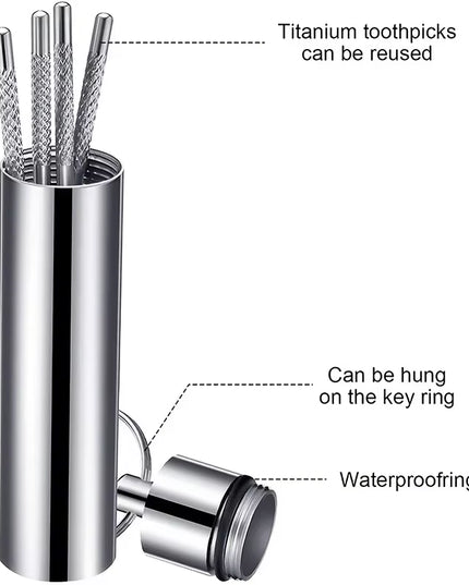 Stainless Toothpick set - small portable reusable Steel Tooth care toothpick Set  , Flossing,Tartar Removal 
