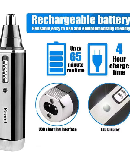 MultiTrimmer - Men's rechargeable 4 in 1 electric Trimmer for  Nose ,Ear, Hair & Beard full Grooming Set