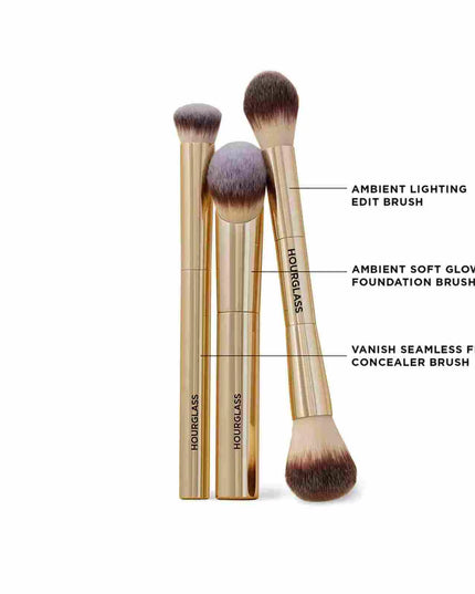 HourGlass Makeup Brush - 3pcs Foundation and concealer Loose Powder Brush + Brush Cartridge