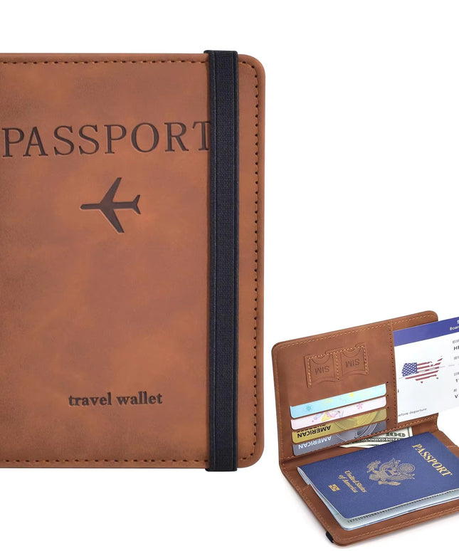 Passport Holder Wallet for Travel Essentials with RFID blocking for Women/Men