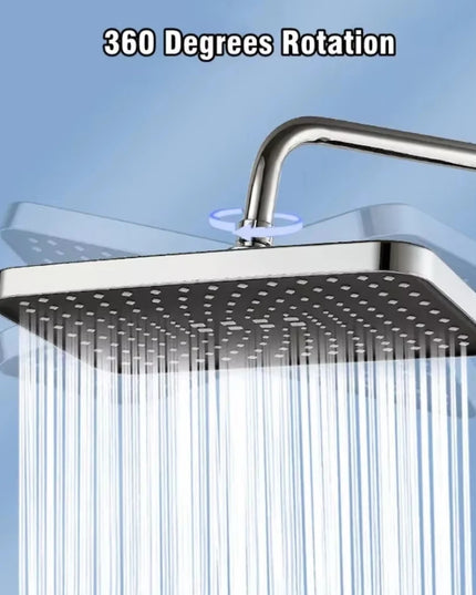 30Cm Large Size High Pressure Overhead Rain Shower Head Flow, 360° Rotation & Water Saving