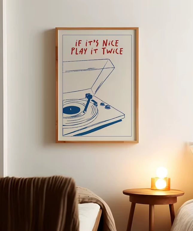 Vinyl player aesthetic canvas print art piece- 50x70cm (no frame)
