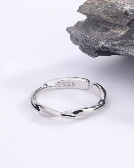 Sterling Silver Simple Twisted Women's Ring