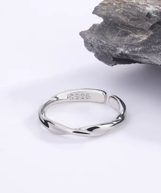 Sterling Silver Simple Twisted Women's Ring