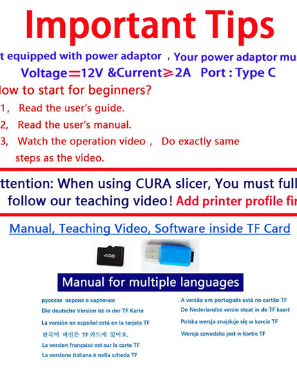 3D Printer Compatible with PLA TPU 1.75Mm Filament Include Power Adaptor-us plug