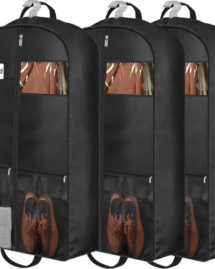 Hanging Traveling zipper closed foldable clothes bag suitable for ( Dress/ suits / coats) + extra storage for shoes and shirts