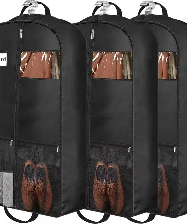 Hanging Traveling zipper closed foldable clothes bag suitable for ( Dress/ suits / coats) + extra storage for shoes and shirts