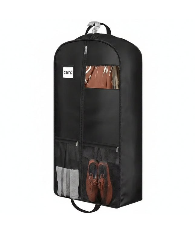 Hanging Traveling zipper closed foldable clothes bag suitable for ( Dress/ suits / coats) + extra storage for shoes and shirts