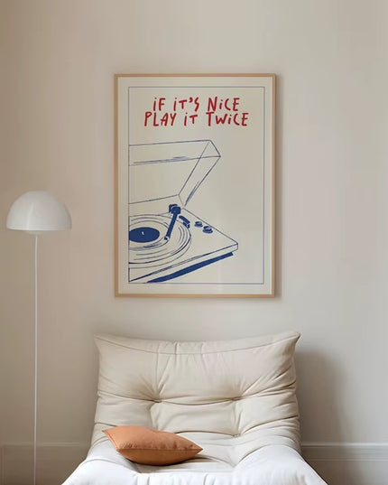 Vinyl player aesthetic canvas print art piece- 50x70cm (no frame)