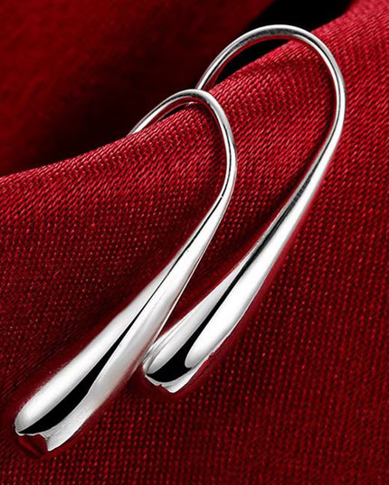 Women's 925 Sterling Silver Water Drop Pendants Hoop Earrings set