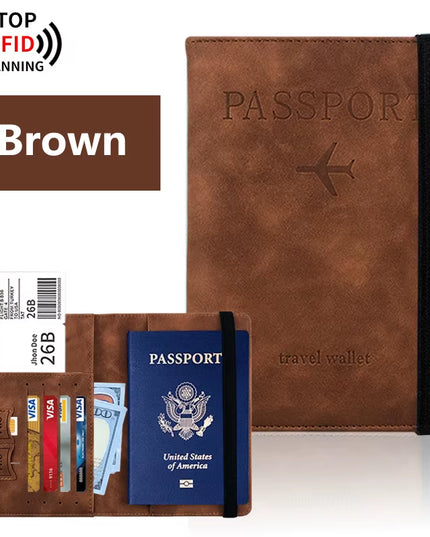 Passport Holder Wallet for Travel Essentials with RFID blocking for Women/Men