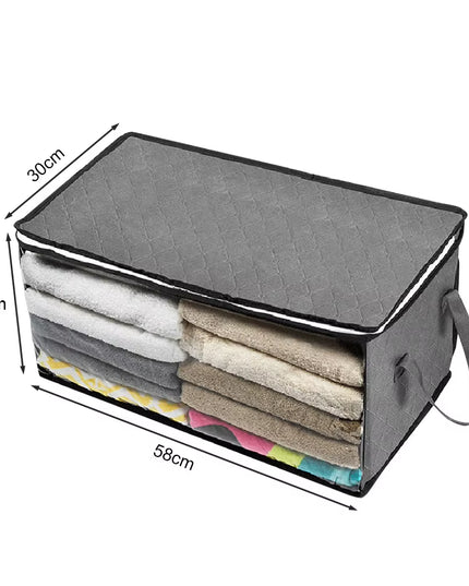 Large Capacity Non-Woven Foldable clothes / blanket storage bag, organizing box-58x30x31