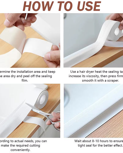 Caulk Self Adhesive Tape, Waterproof Sealing Strip for kitchen and bathroom 