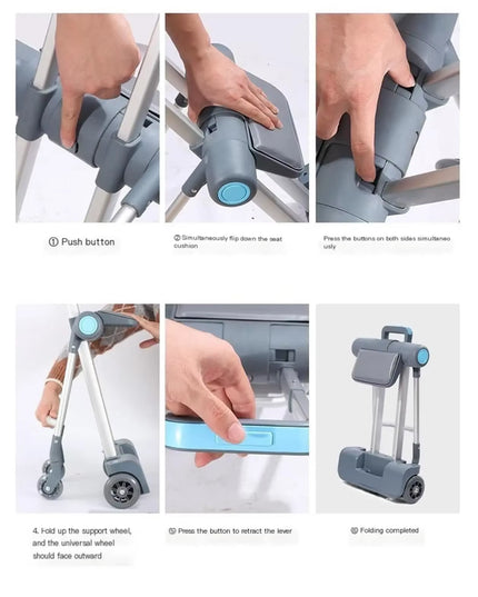 Strolluggage -20inch travel rolling luggage with very durable kids seat and support wheels leg 