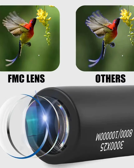 3000X25 Long Range HD Professional Monocular ,Mini Portable Telescope for Outdoor Camping and Hunting