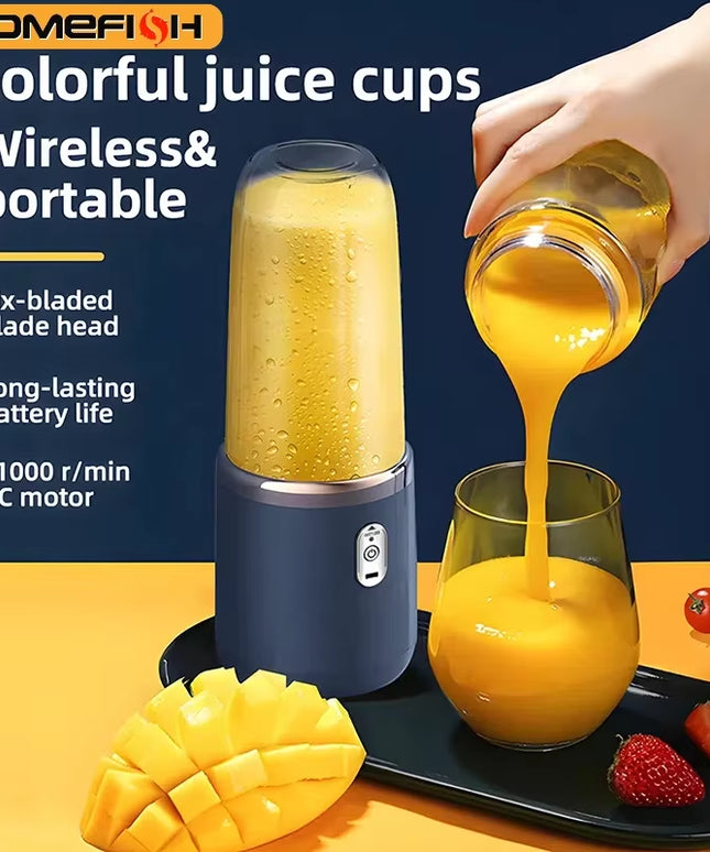juicerblend - small rechargable juice maker / blender & juice cup + 2pcs cups