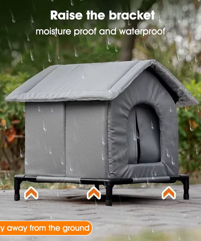 lifted Outdoor stray cat shelter house (thick Waterproof , moisture proof and thermal insulated foldable and washable )