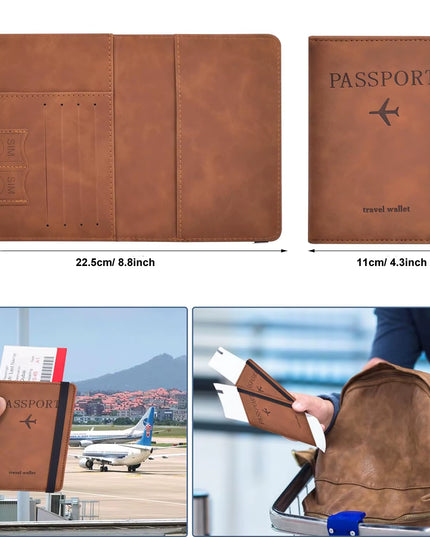 Passport Holder Wallet for Travel Essentials with RFID blocking for Women/Men