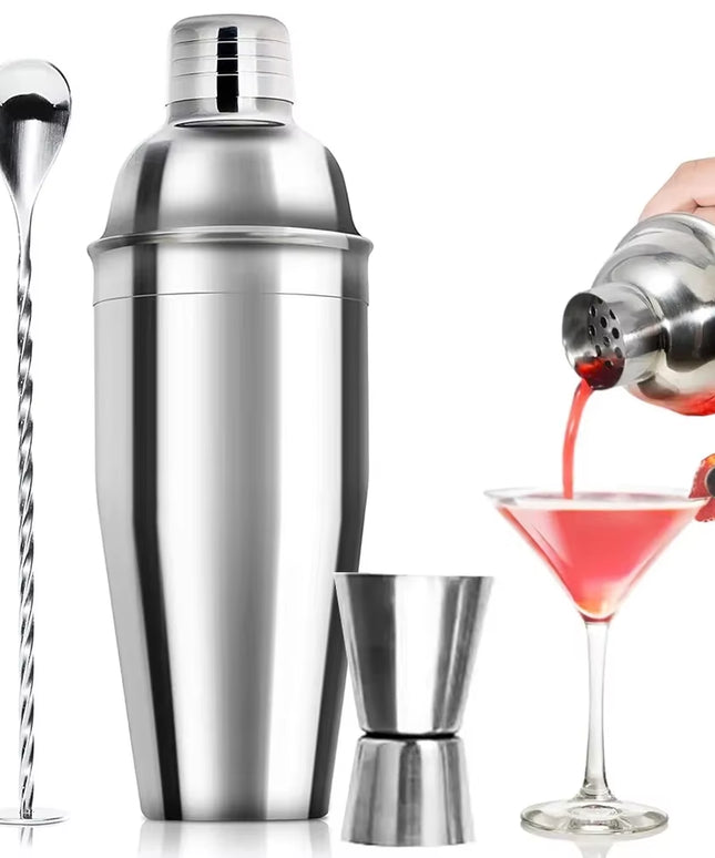 6PCS cocktail set & 750 ML stainless steel Cocktail Shaker 