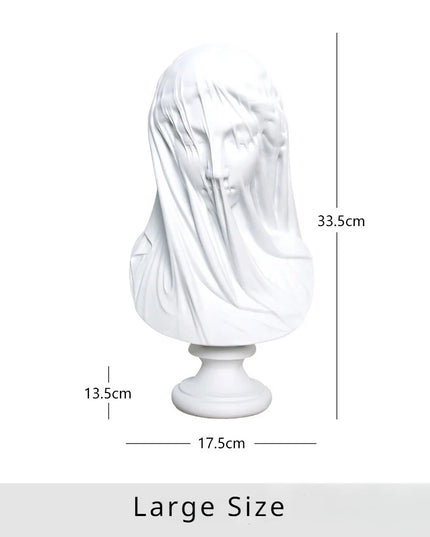 Veiled Greek Goddess sculpture Classic Mythology art decoration  
