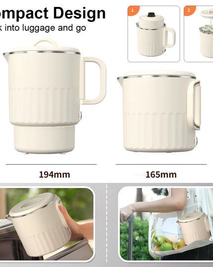 Mini Folding Electric Kettle 1000ML Portable Quick Heating Water Heater 
