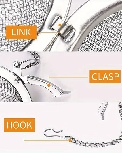 1PC Stainless Steel Flavor Filter Ball for food /  tea / soup,  with Extension Chain Hook