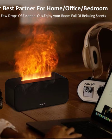 Mini Essential Oil Aroma Diffuser, 7 Colorful Flame Air Humidifier, Aromatherapy with Timing Setting 