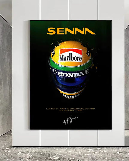 Modern F1 Racing legend "senna" Canvas Posters art -50x70cm (no frame)