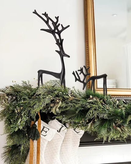 Aesthetic and Modern Reindeer Resist Black Finish Statue art decoration (best to buy and match both)