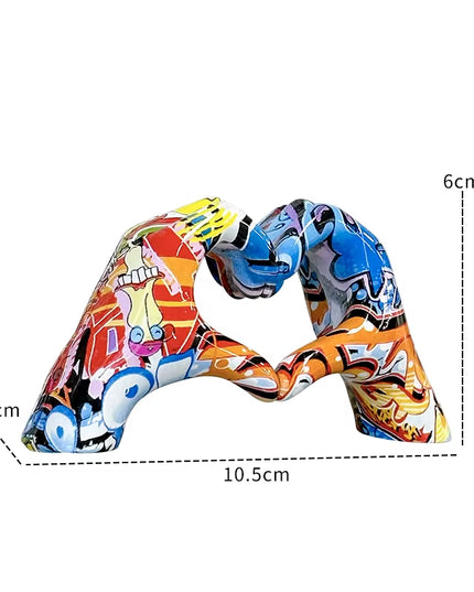Graffiti design Hand Heart Gesture art decoration 