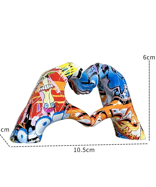 Graffiti design Hand Heart Gesture art decoration 