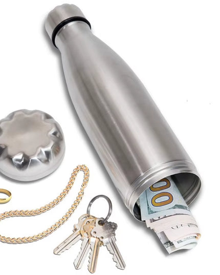 Stainless Steel Tumbler Safe Diversion Bottle Can with a Food Grade Smell Proof Bag Bottom Unscrews to Store