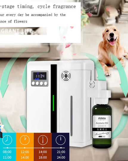 Smart wall mountable Bluetooth app controlled Fragrance Diffuser Air Freshener with Coverage 300M³ Room for Essential Oil 