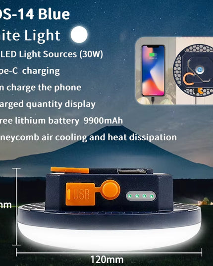 MoonLIGHT- 9900Mah waterproof LED Rechargeable portable Powerful Camping light with magnet Lantern with Magnet 