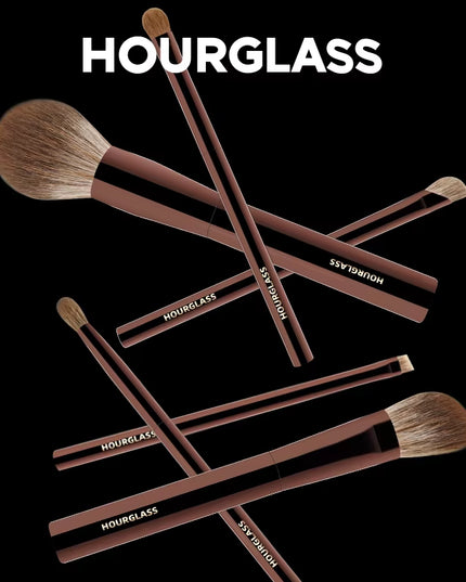 10pcs Hourglass Makeup Brush Set- Soft and Convenient Eyeshadow, Concealer, Stucco, Grooming Face Makeup Brushes