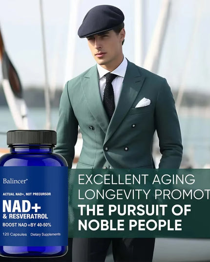120 capsules NAD+ Supplements with Resveratrol + Vitamin B3, Boost Supplement - Supports Cellular Health