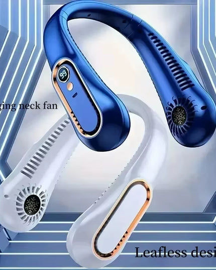 Hanging Neck Style Portable USB Charging Air Cooler fan and Comes with 5-Speed Adjustment with LED Display