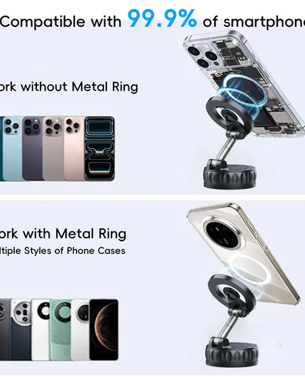 Magnetic Car Phone Holder for MagSafe – 360° Adjustable Dashboard Mount