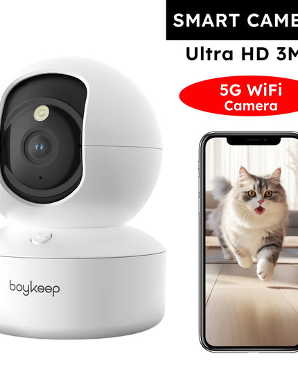 2K USB plug Camera with Phone App, 5G/2.4Ghz Wifi Indoor Security Camera with 360° Tilt, 2-Way Audio, Night Vision for baby / pets