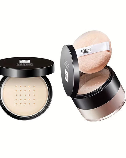 Hydrating Flawless Setting Powder,Natural Nude Finish Oil Control Strong Concealer for All Skin Types Fine Powdery Face Makeup