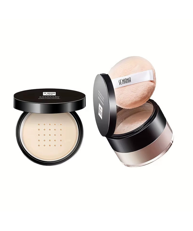 Hydrating Flawless Setting Powder,Natural Nude Finish Oil Control Strong Concealer for All Skin Types Fine Powdery Face Makeup