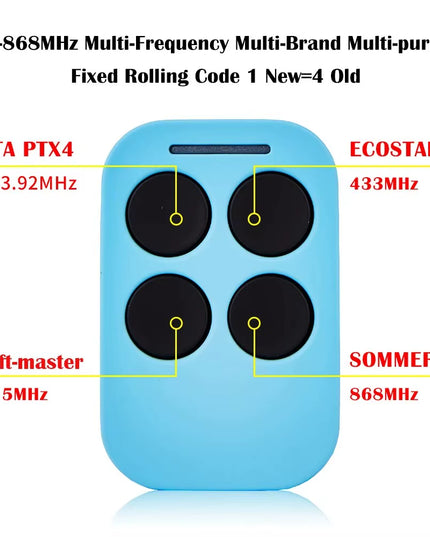 AUTO SCAN - universal Multi Frequency Duplicate remote Fixed Rolling Code and 4 buttons for Gates, garage doors-280-868MHZ