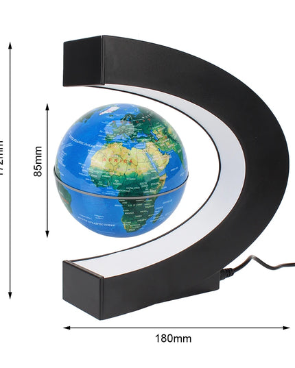 LED Electronic Floating World Map Magnetic Levitation Globe Lamp Light Home Decoration- EU plug