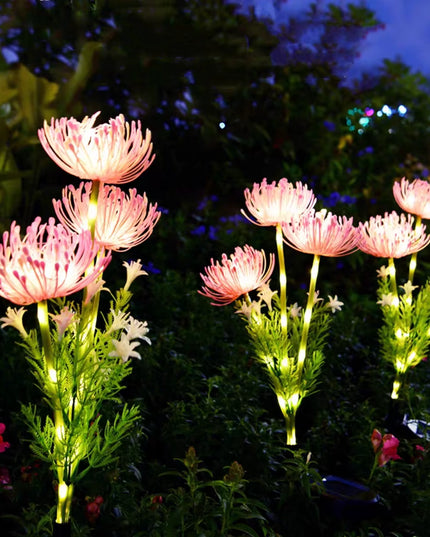 2PC Beautiful outdoor waterproof Solar Powered shore Flower Ground Plug-In Lamp, perfect Lawn and garden Decoration